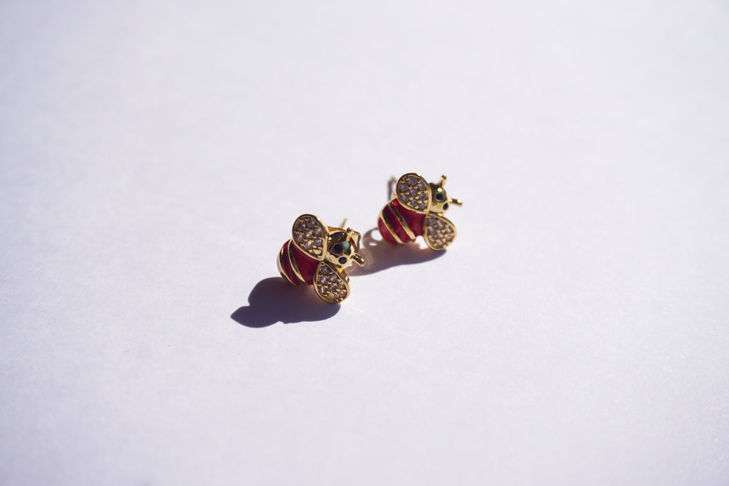 Broquel mini abejas rojas