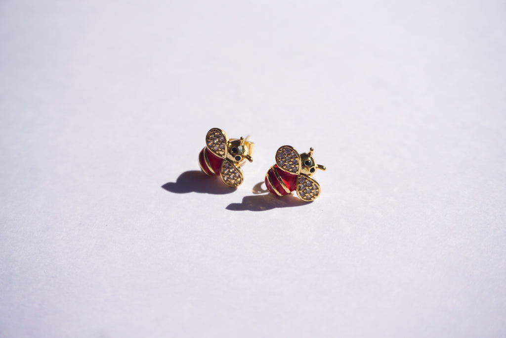 Broquel mini abejas rojas