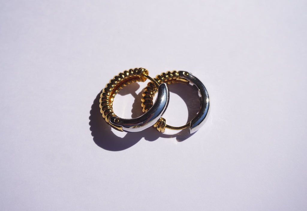 Arracadas doble vista, doble color