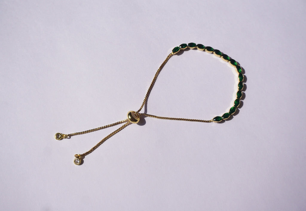 Pulsera tennis dorada con zirconias ovaladas