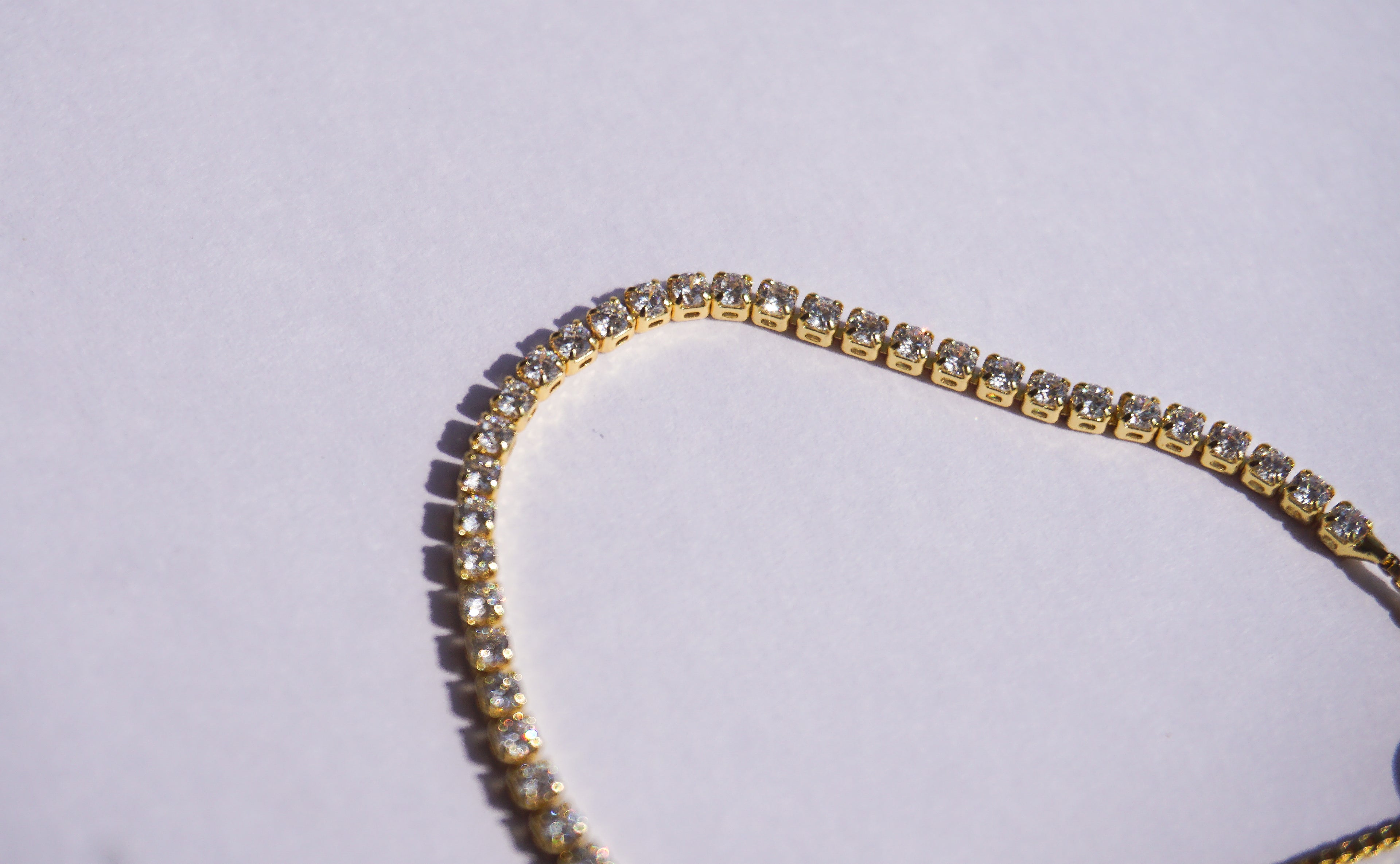 Pulsera tennis dorada