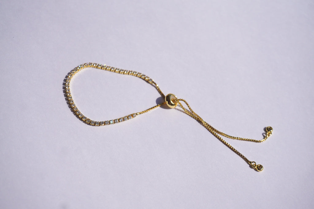 Pulsera tennis dorada