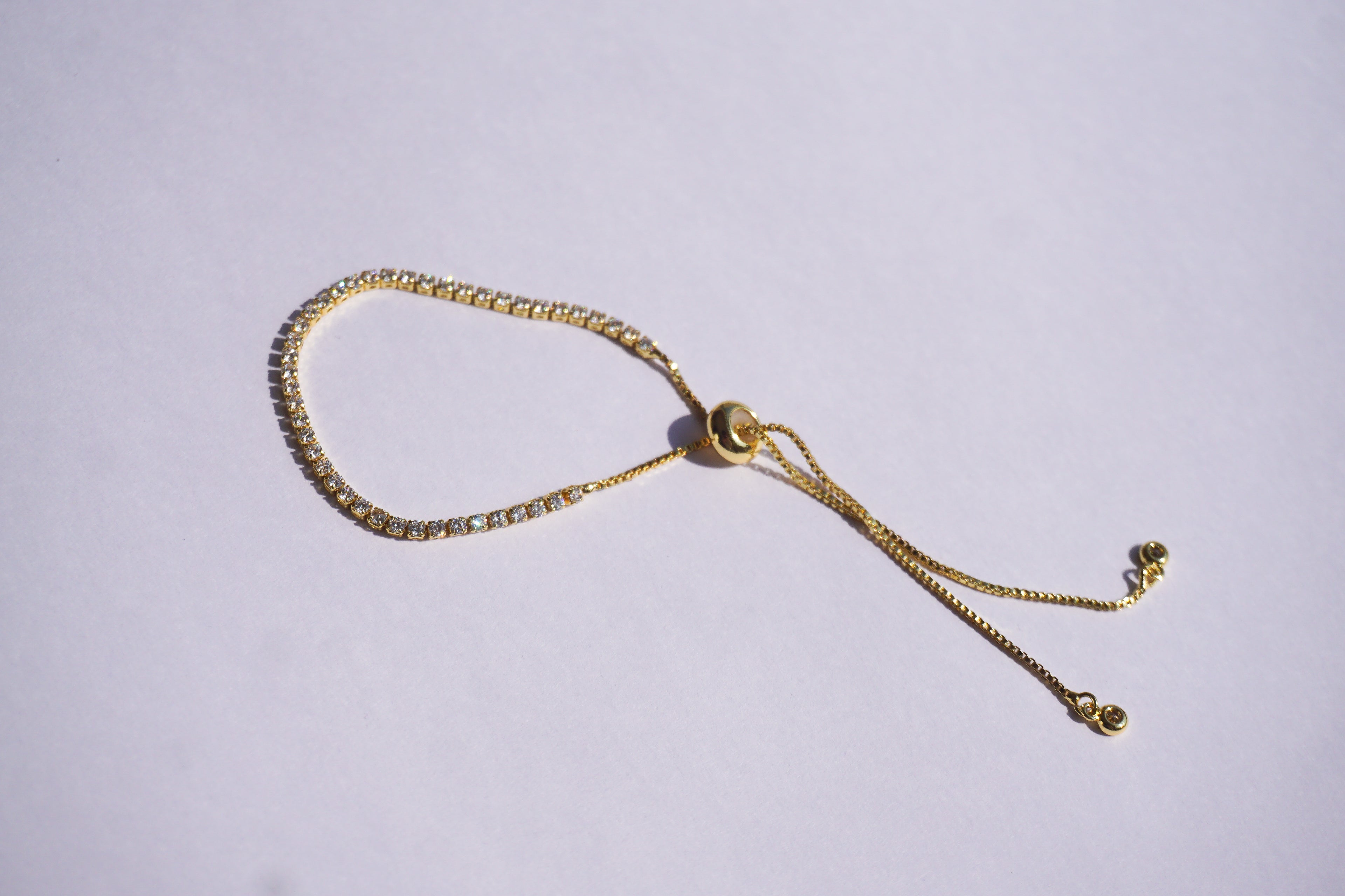 Pulsera tennis dorada