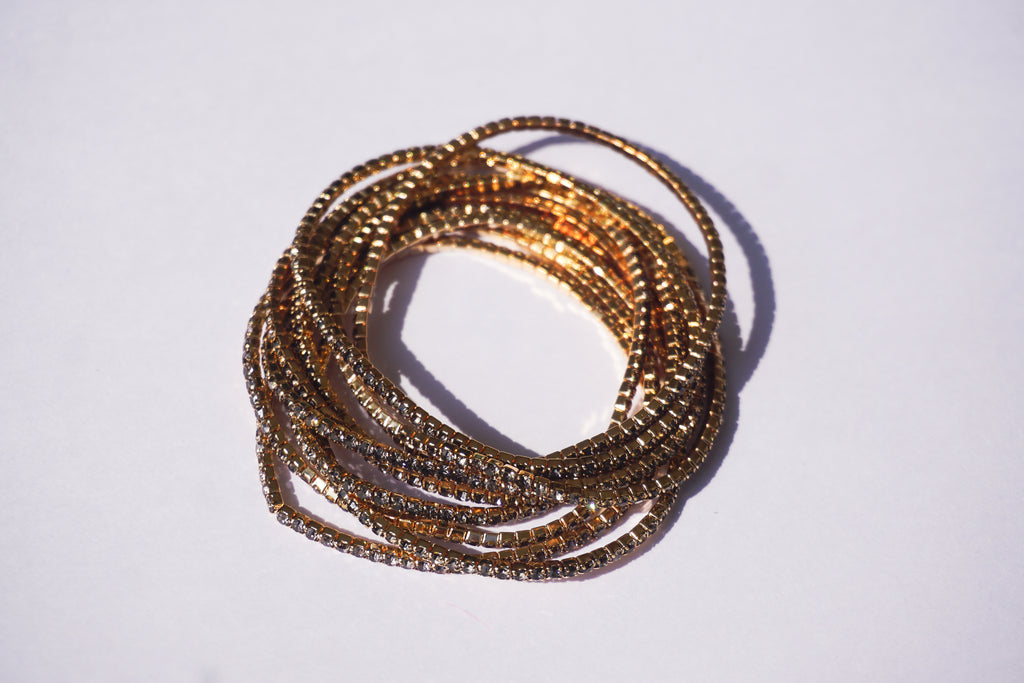 Pulsera de elástico con zirconias