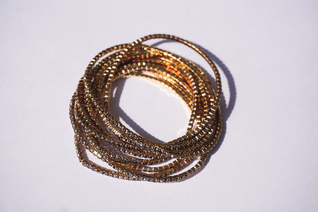 Pulsera de elástico con zirconias