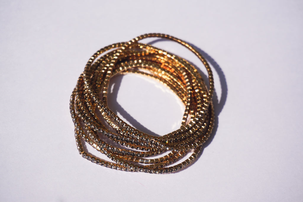 Pulsera de elástico con zirconias