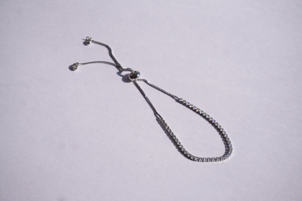 Pulsera tennis plateada