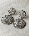 Aretes colgantes con círculos de cristales marquise