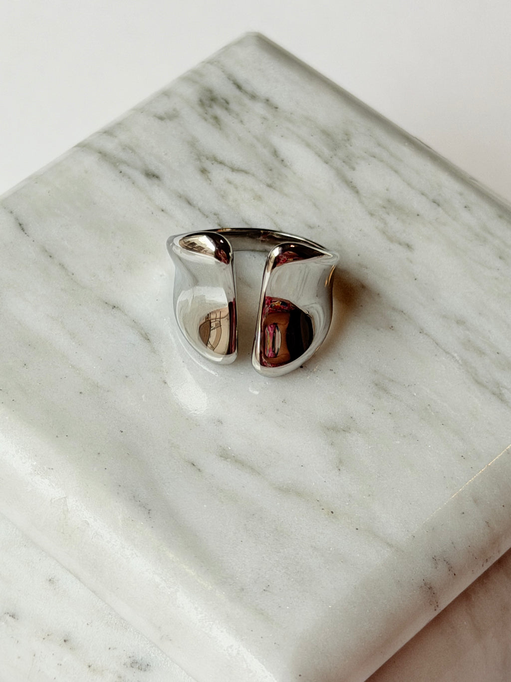 Anillo acero plateado