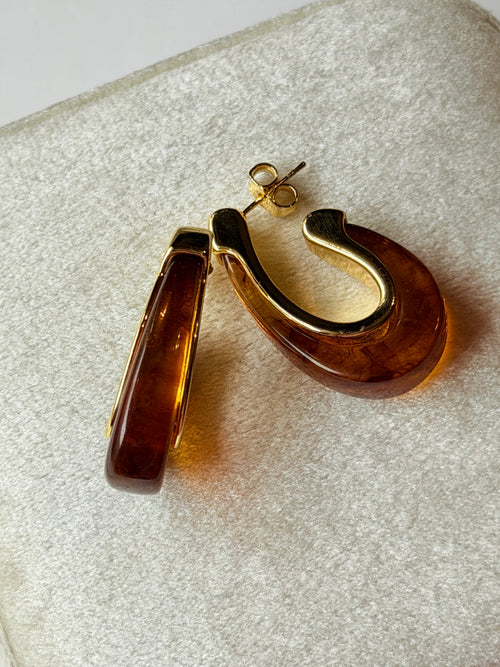 Arracada de resina carey
