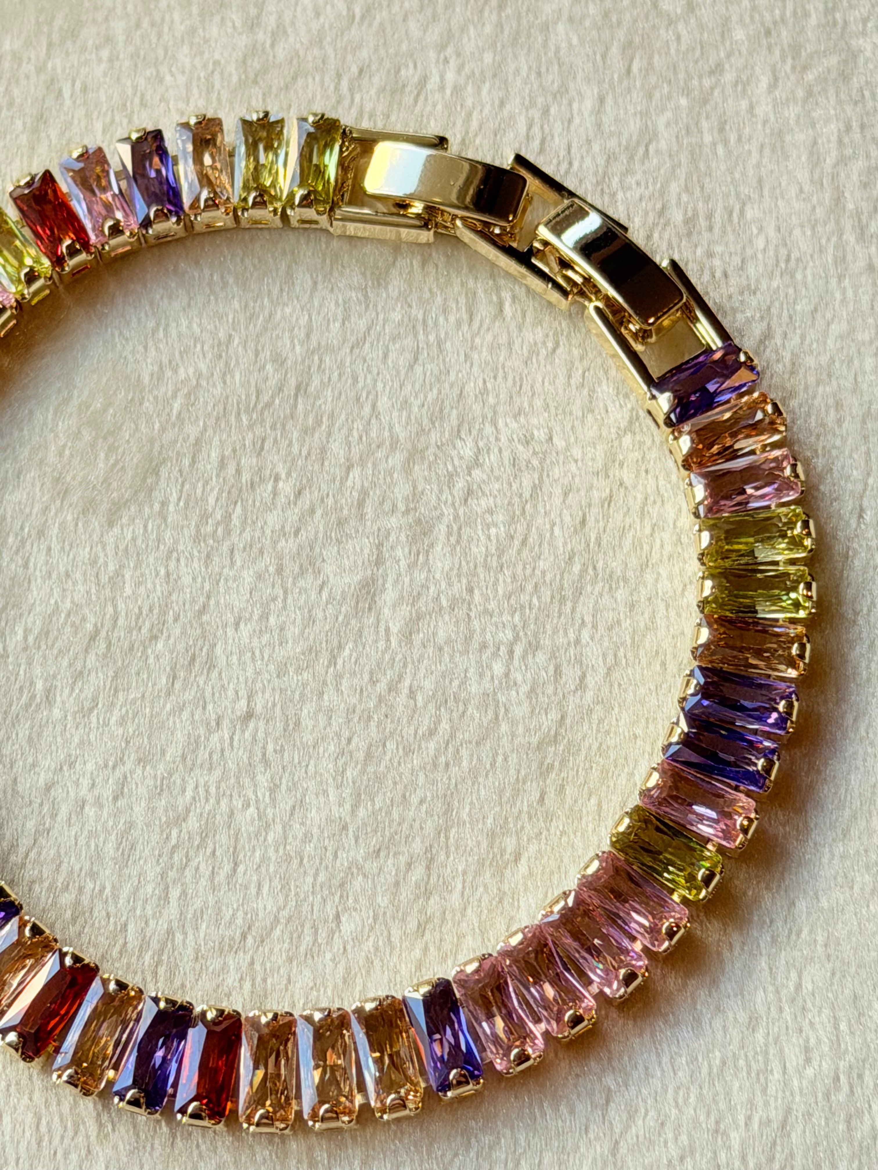 Pulsera tennis baguette multicolor
