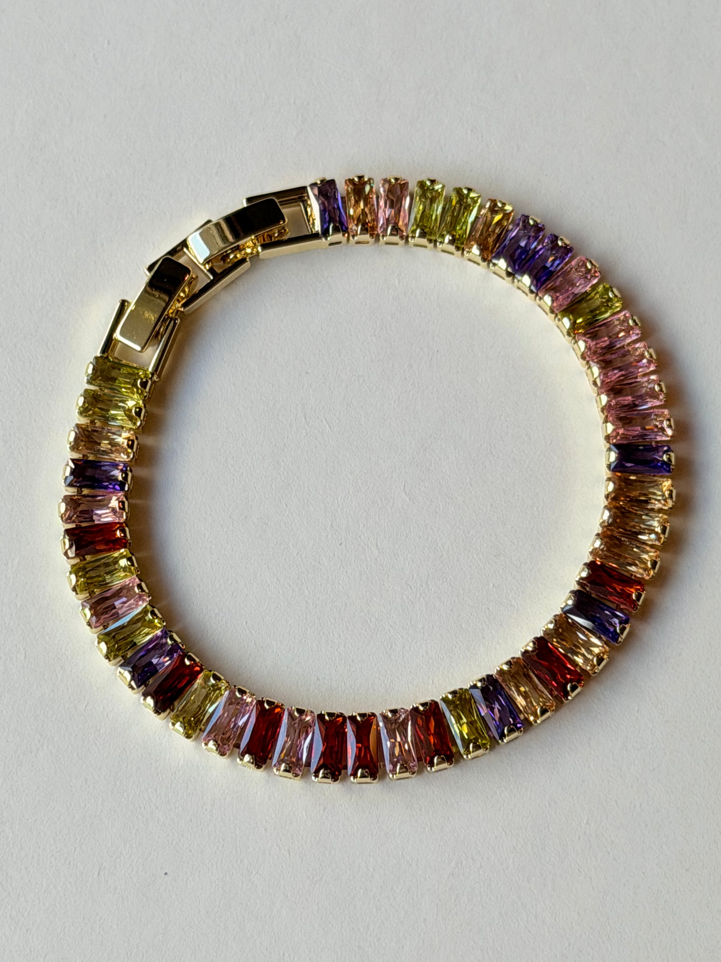 Pulsera tennis baguette multicolor