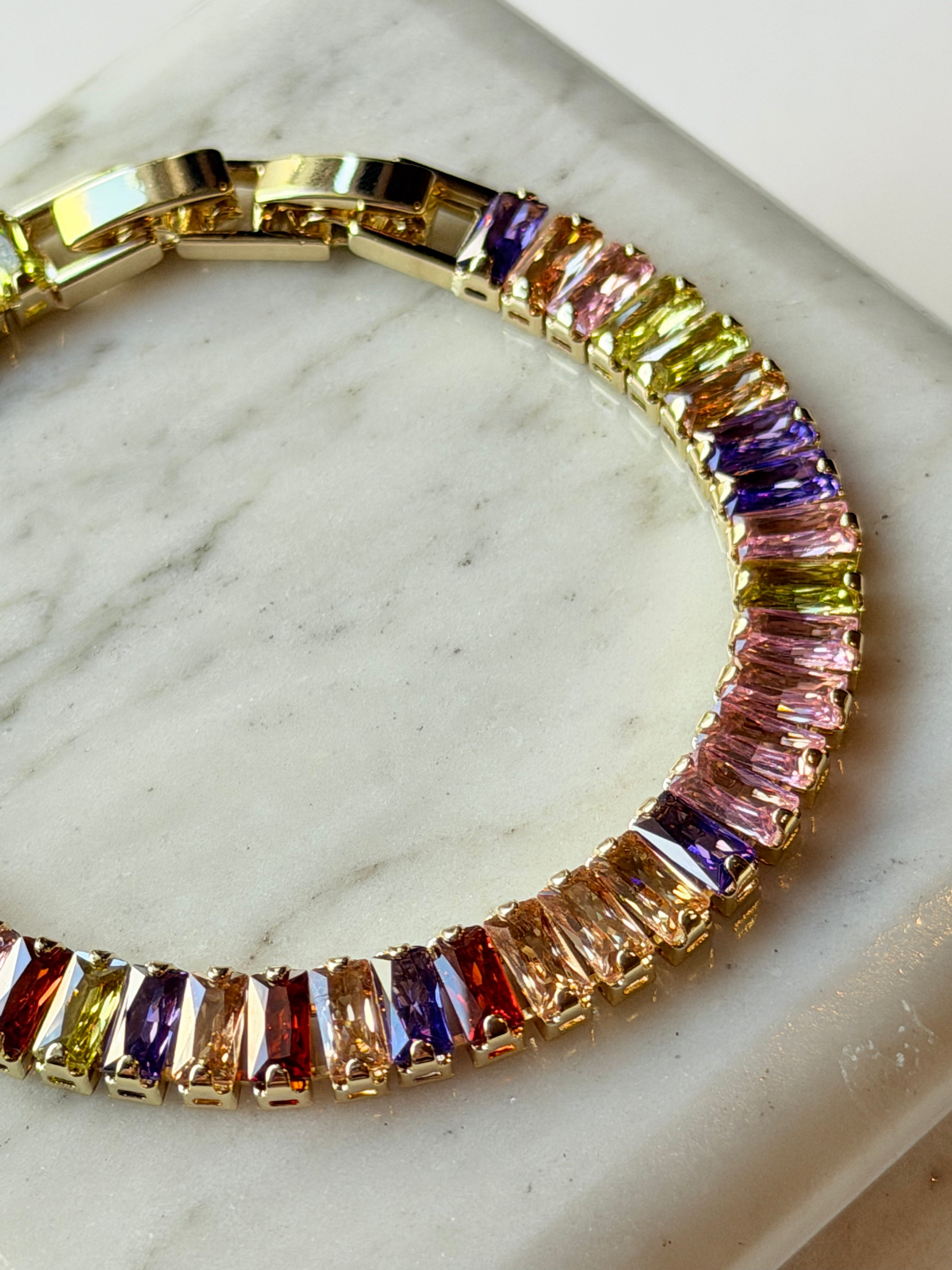 Pulsera tennis baguette multicolor