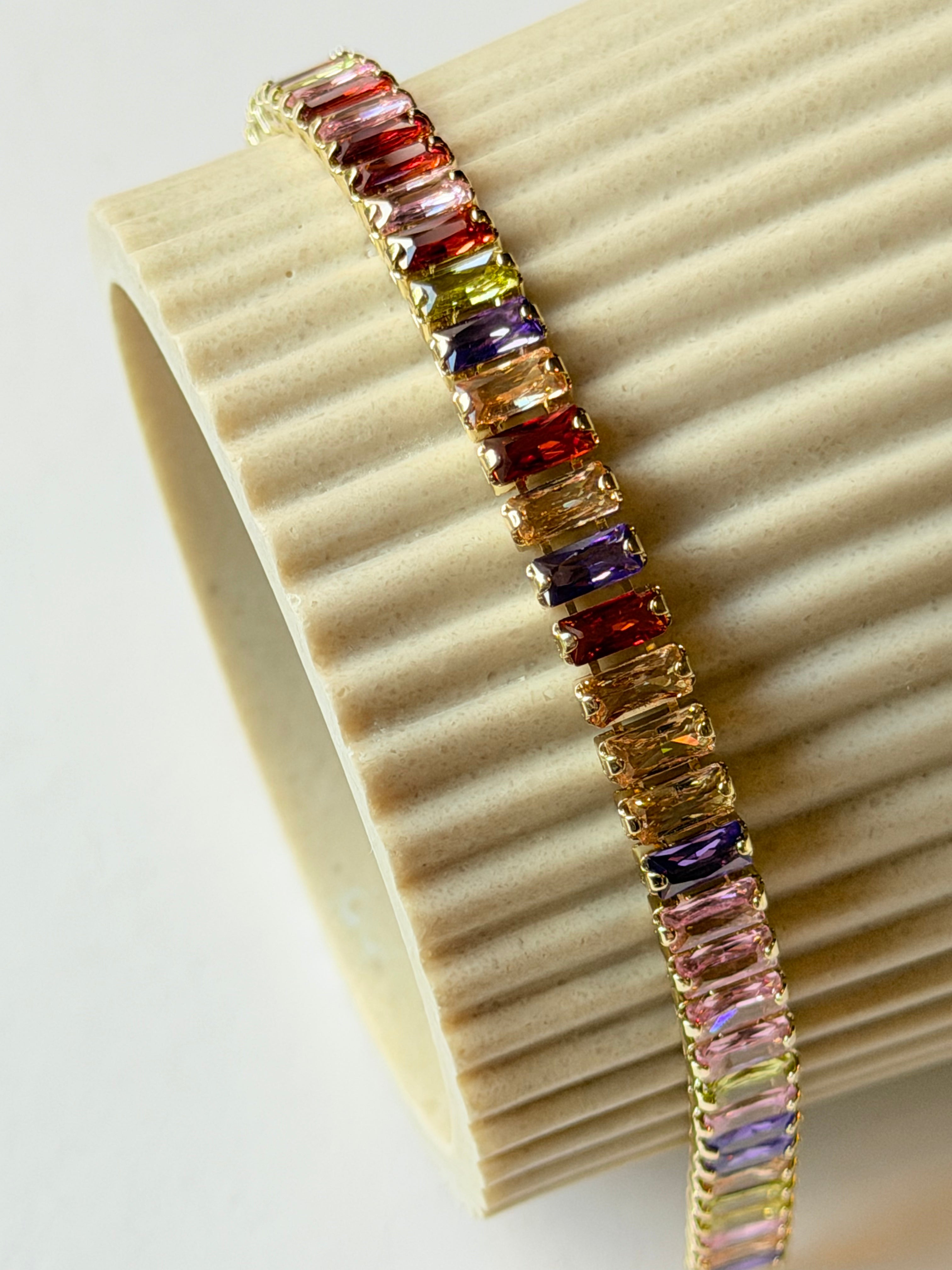 Pulsera tennis baguette multicolor