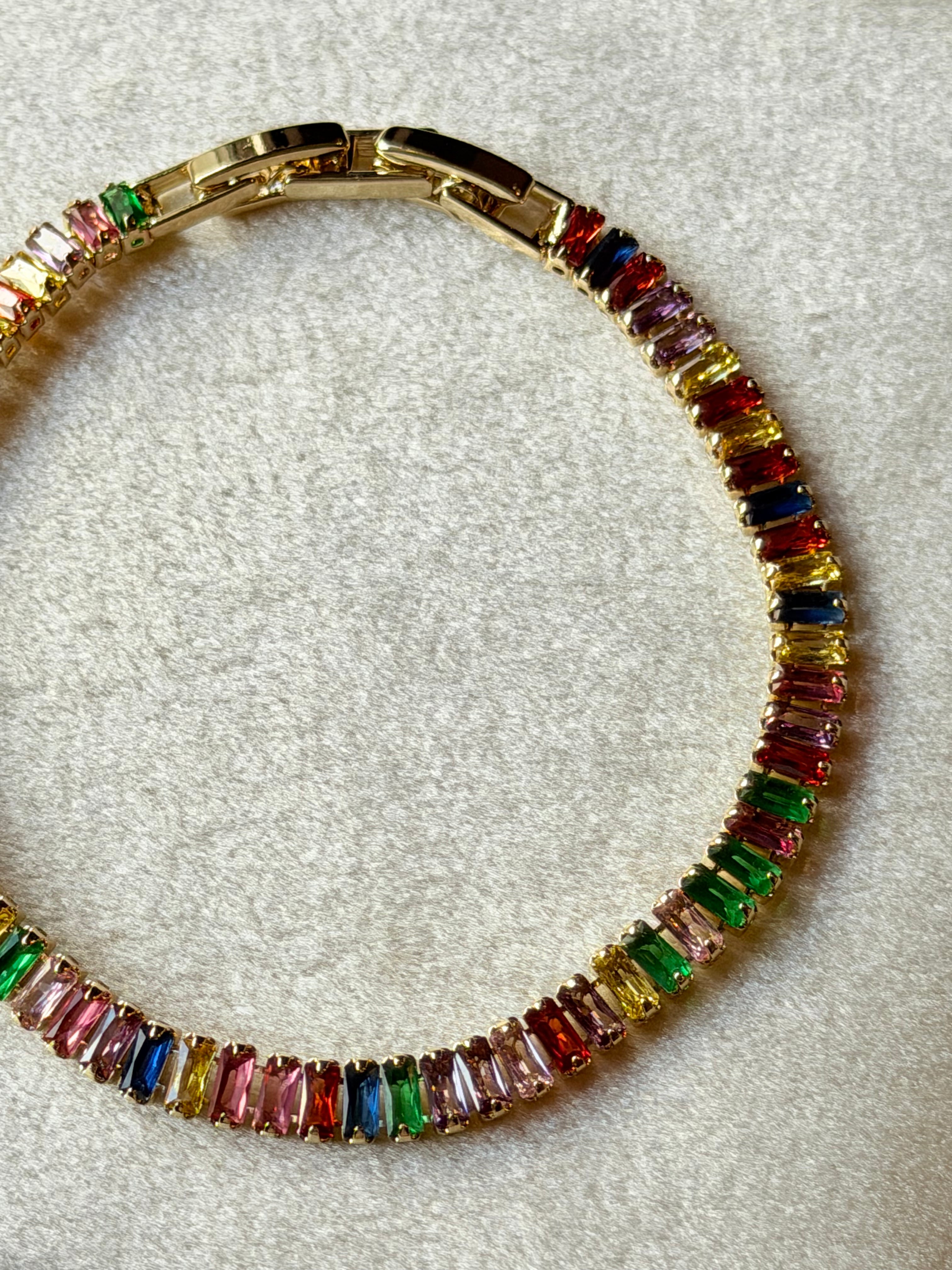 Pulsera tennis baguette multicolor
