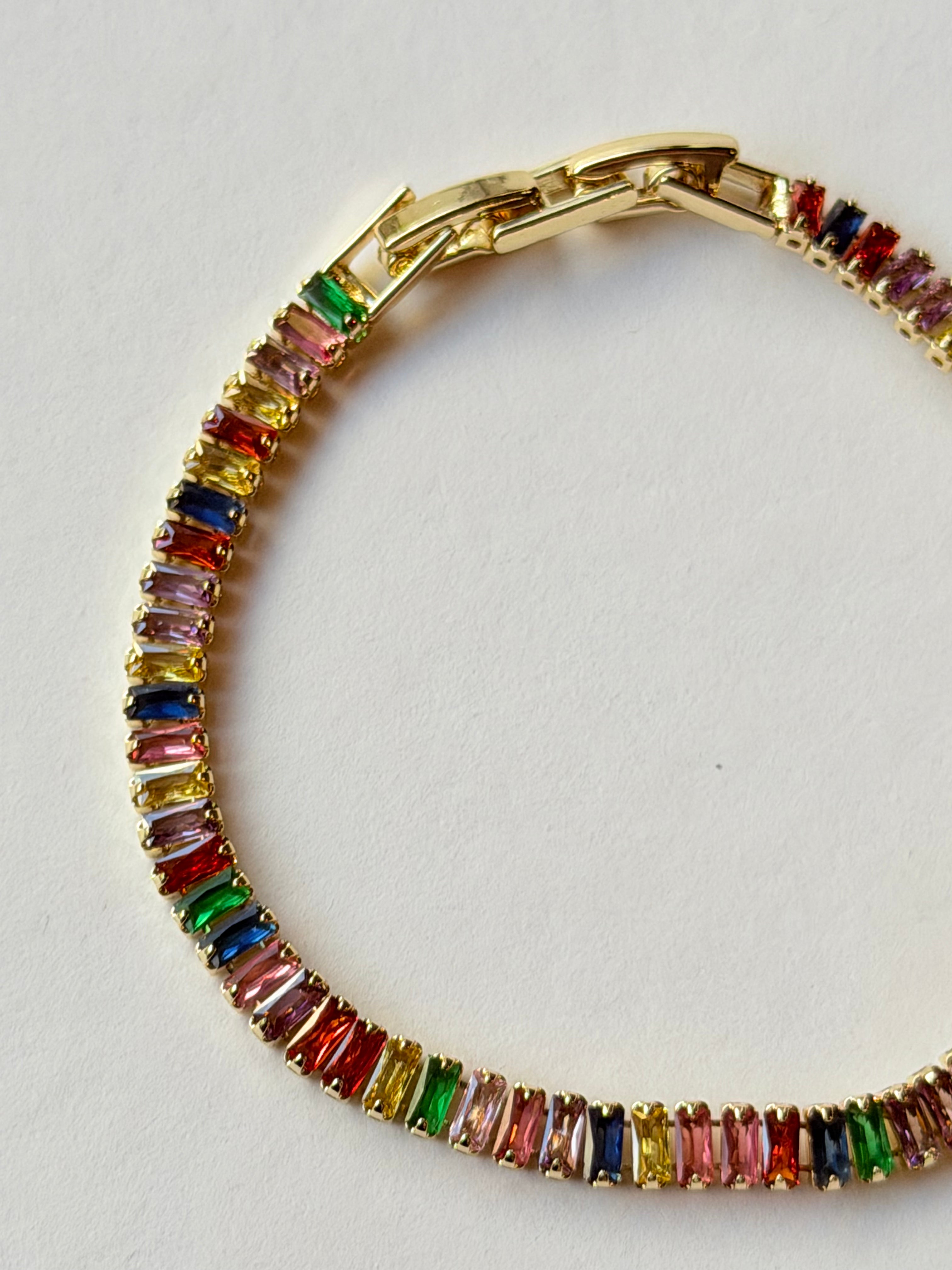 Pulsera tennis baguette multicolor