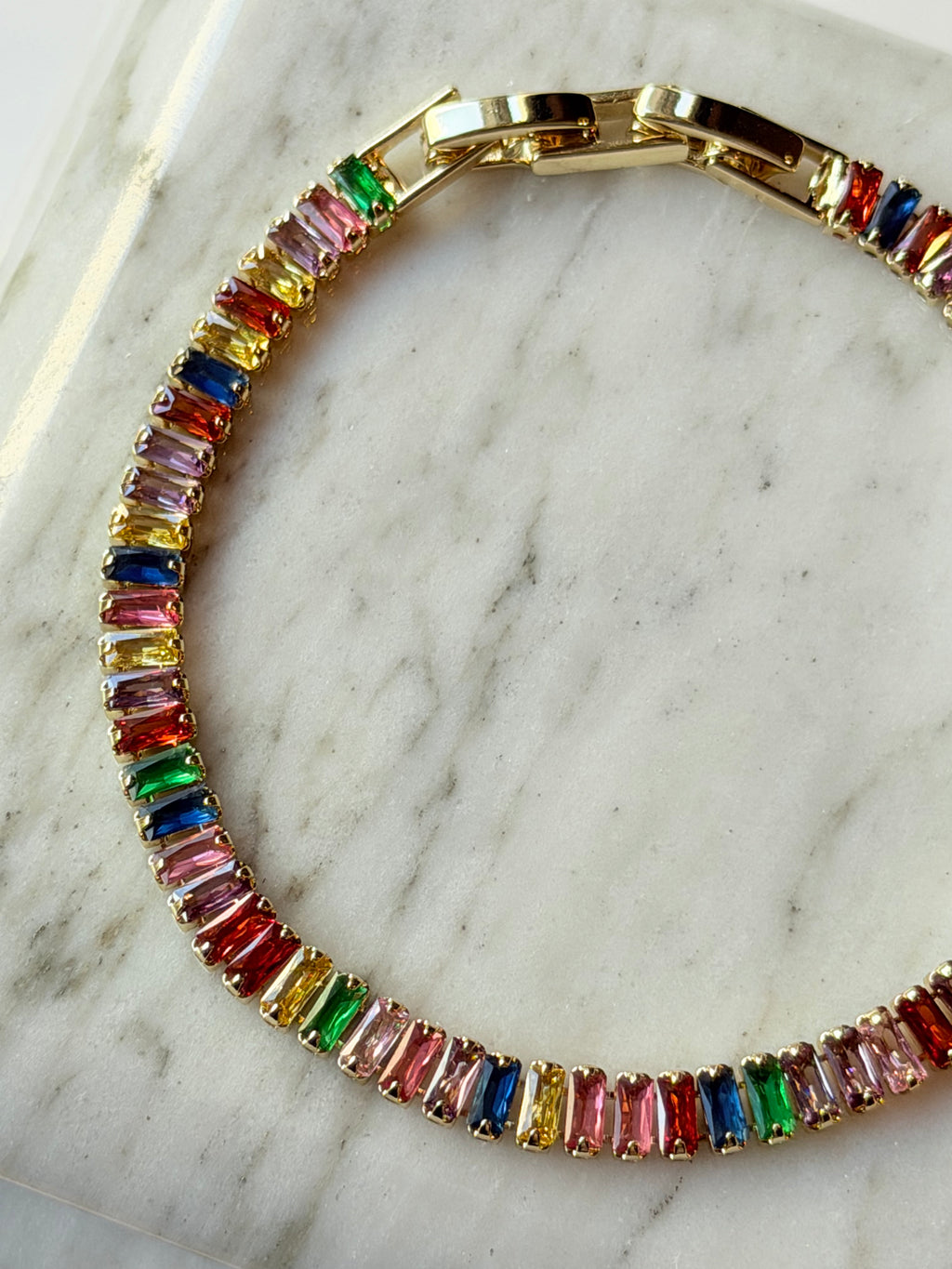 Pulsera tennis baguette multicolor