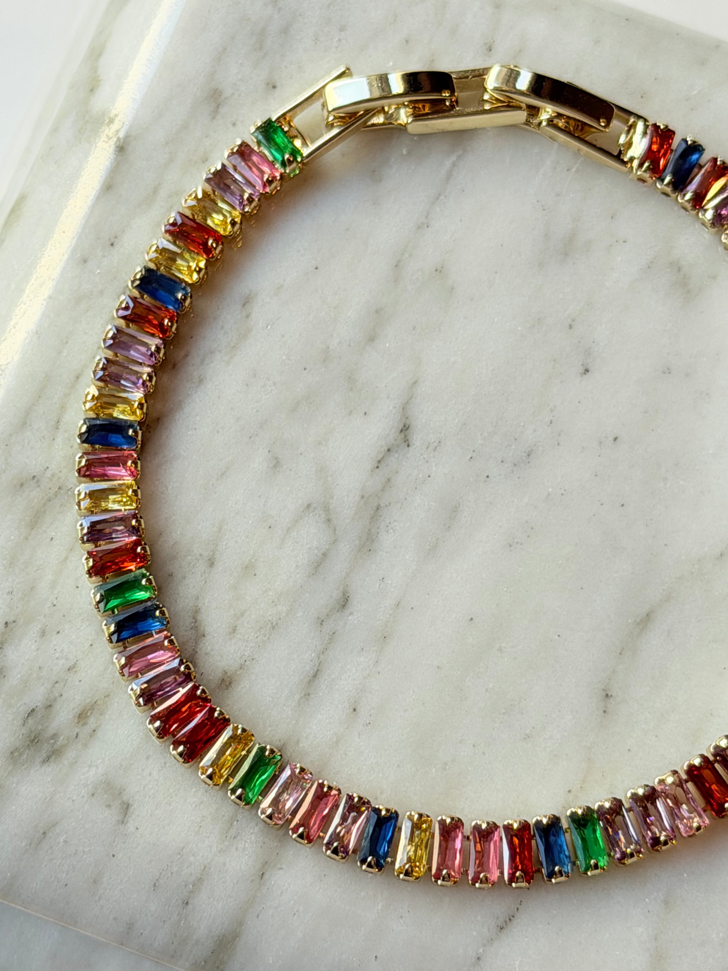 Pulsera tennis baguette multicolor