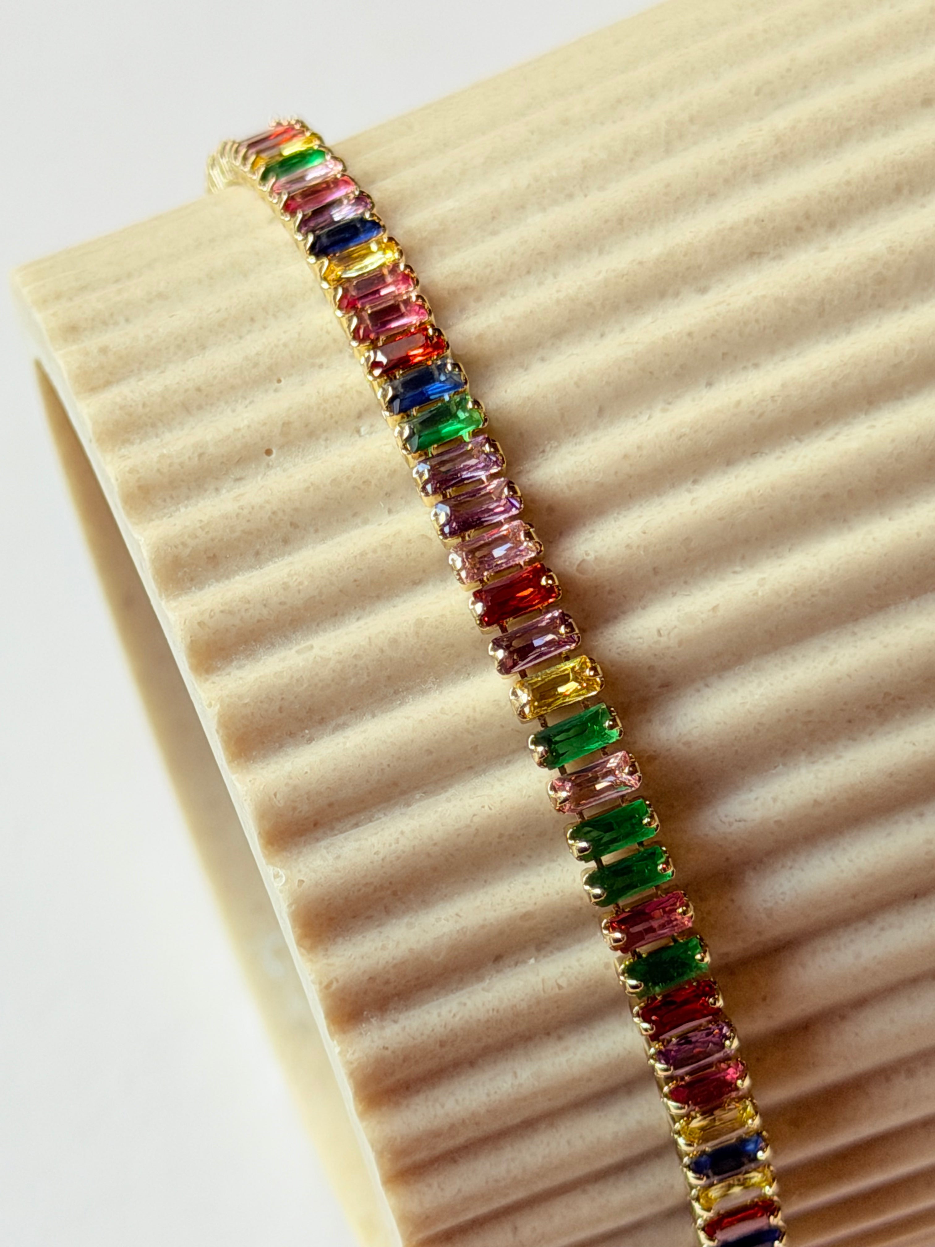 Pulsera tennis baguette multicolor