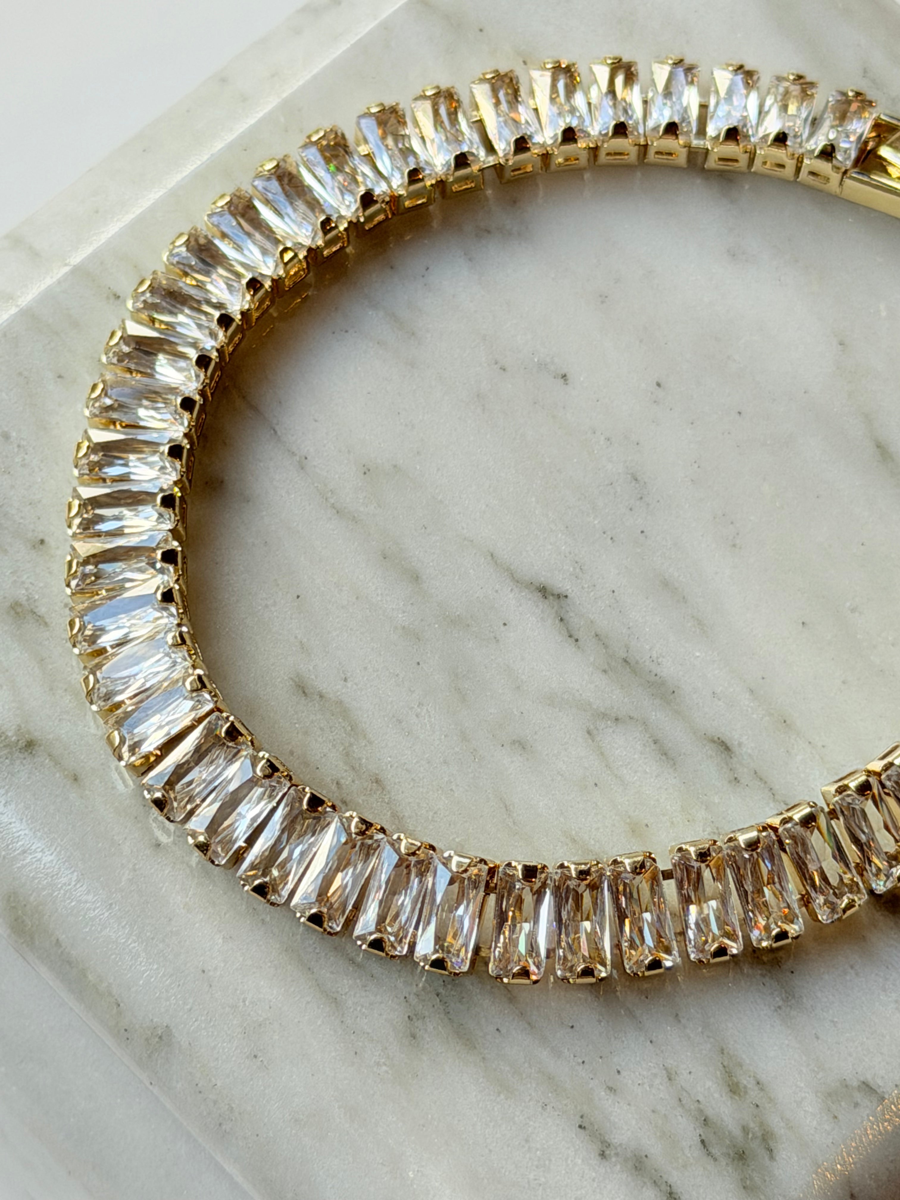 Pulsera tennis baguette zirconias