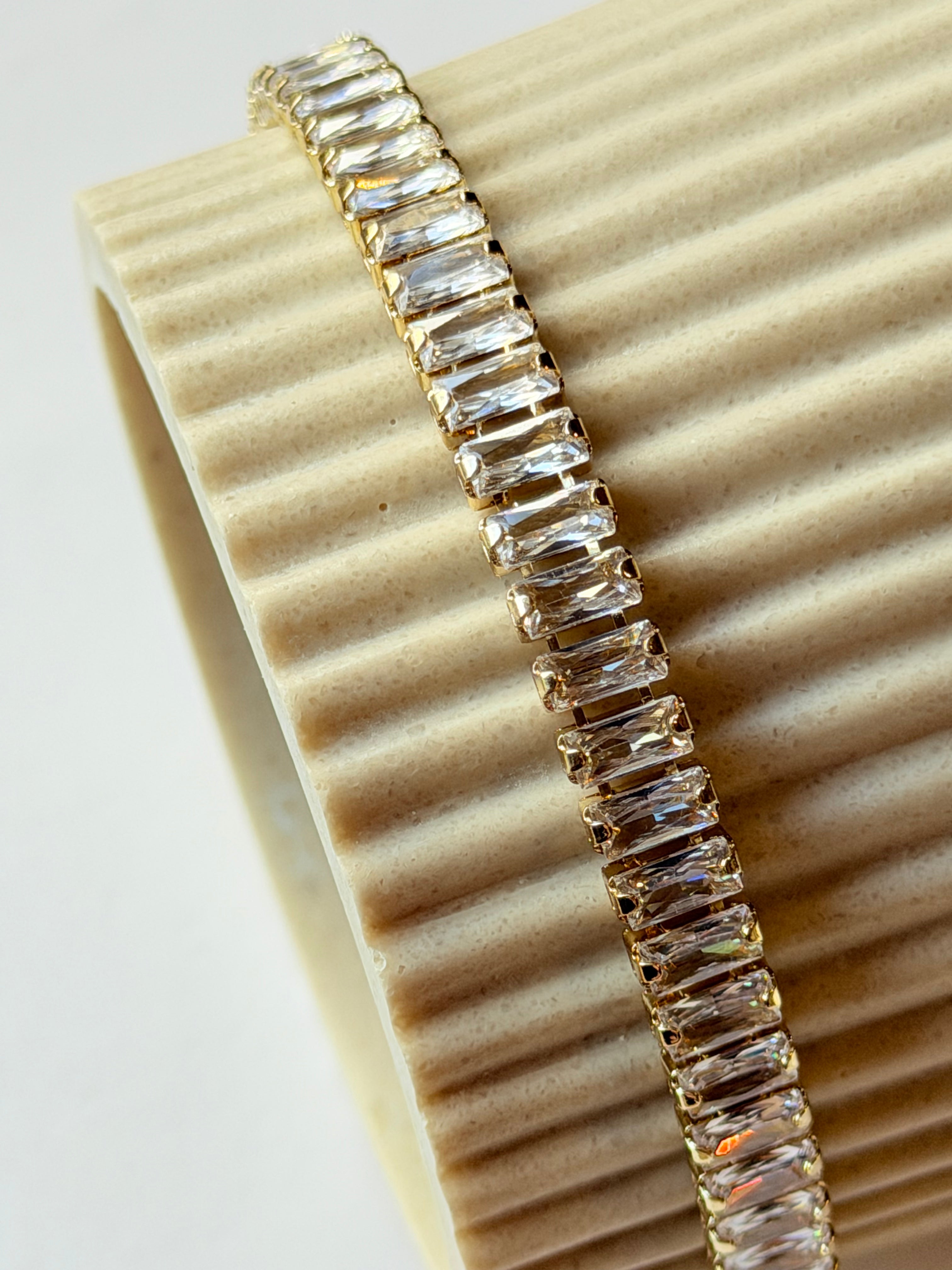 Pulsera tennis baguette zirconias