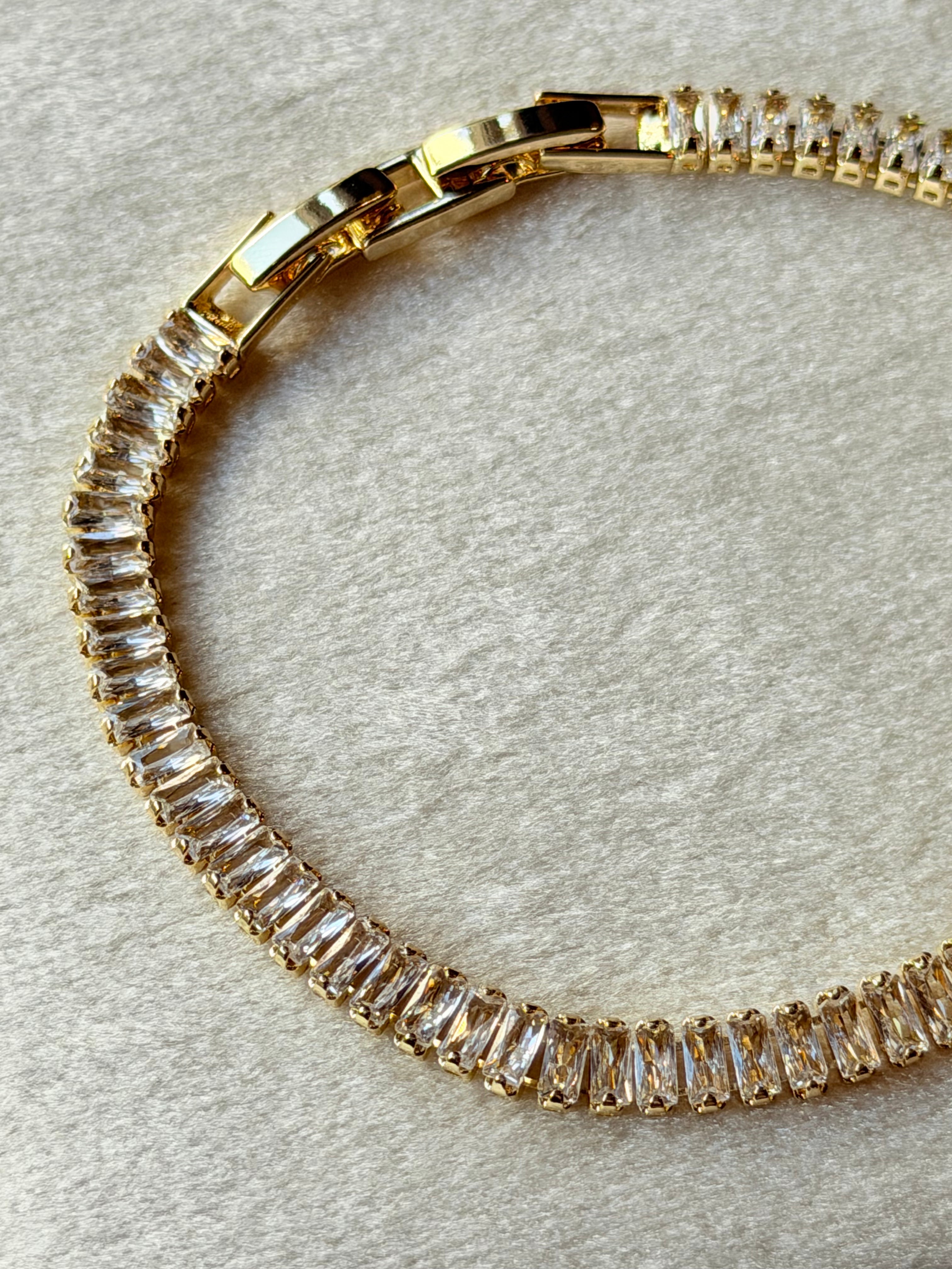 Pulsera tennis baguette zirconias
