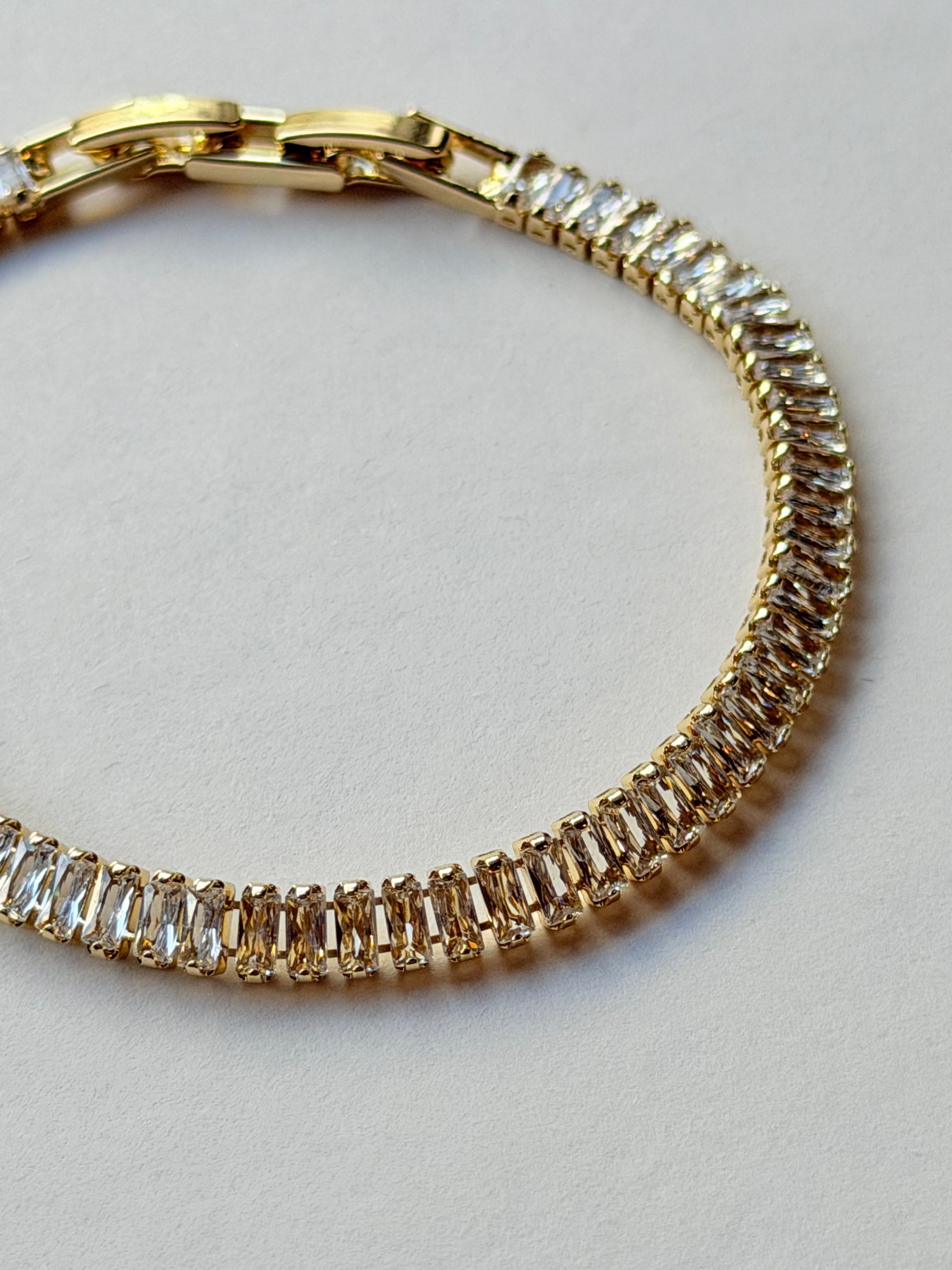 Pulsera tennis baguette zirconias