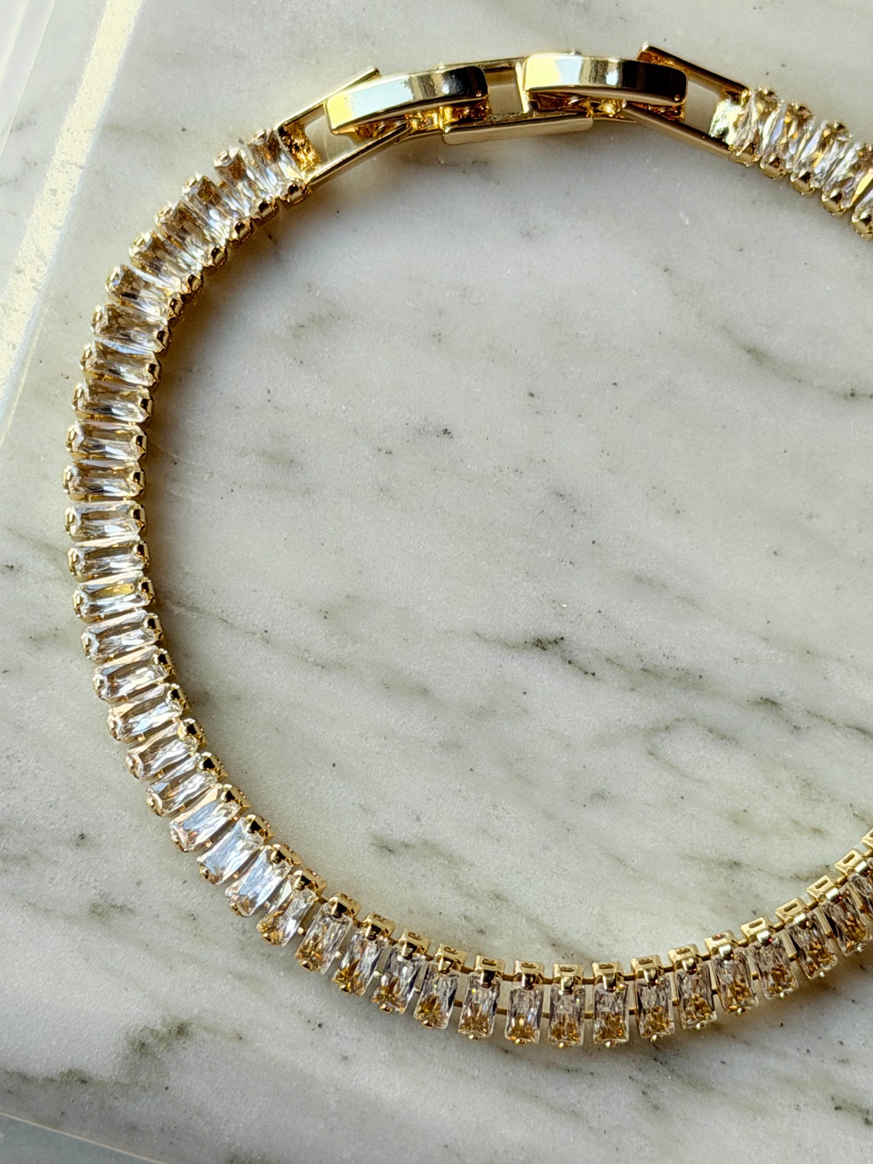 Pulsera tennis baguette zirconias