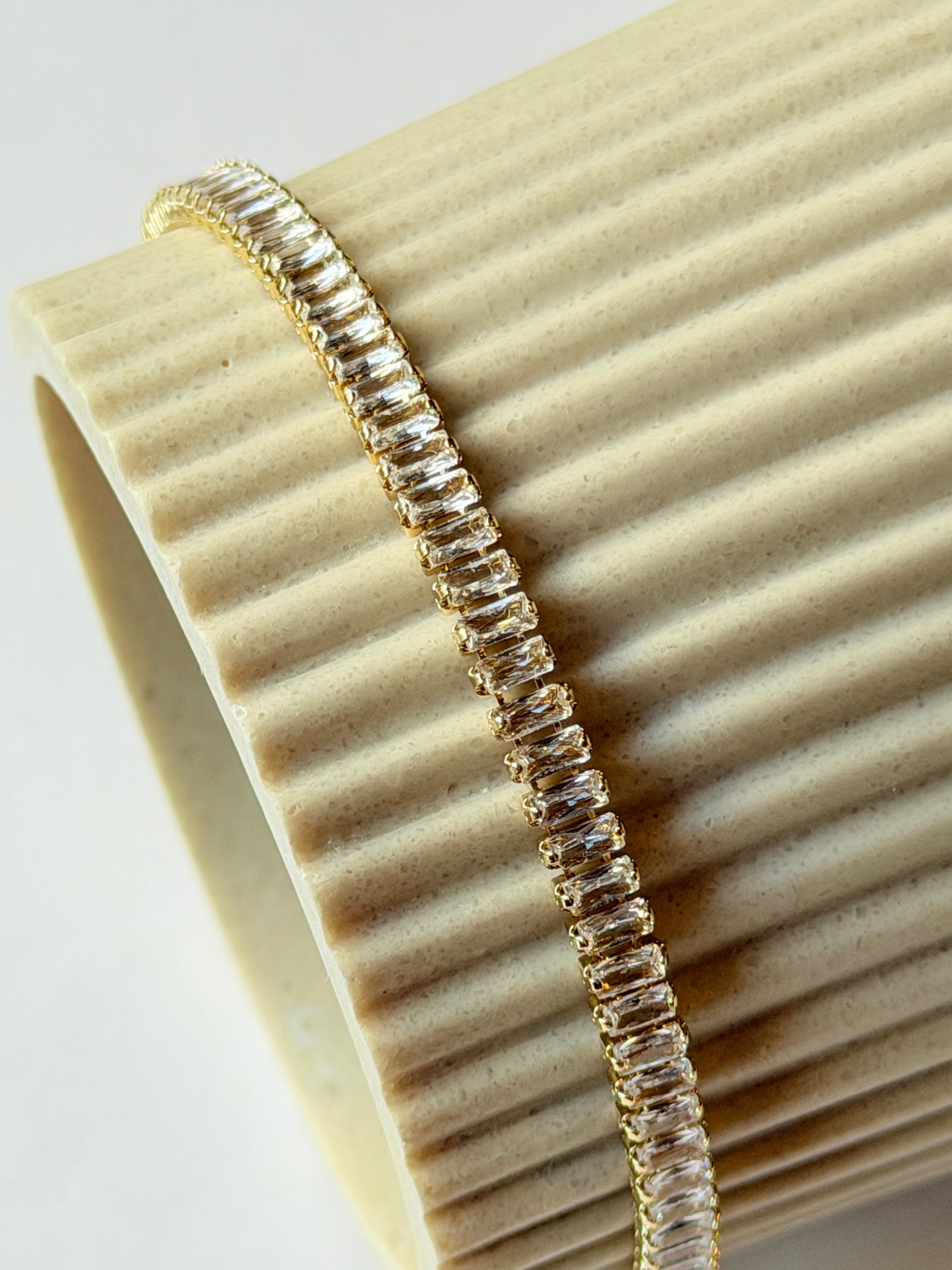 Pulsera tennis baguette zirconias