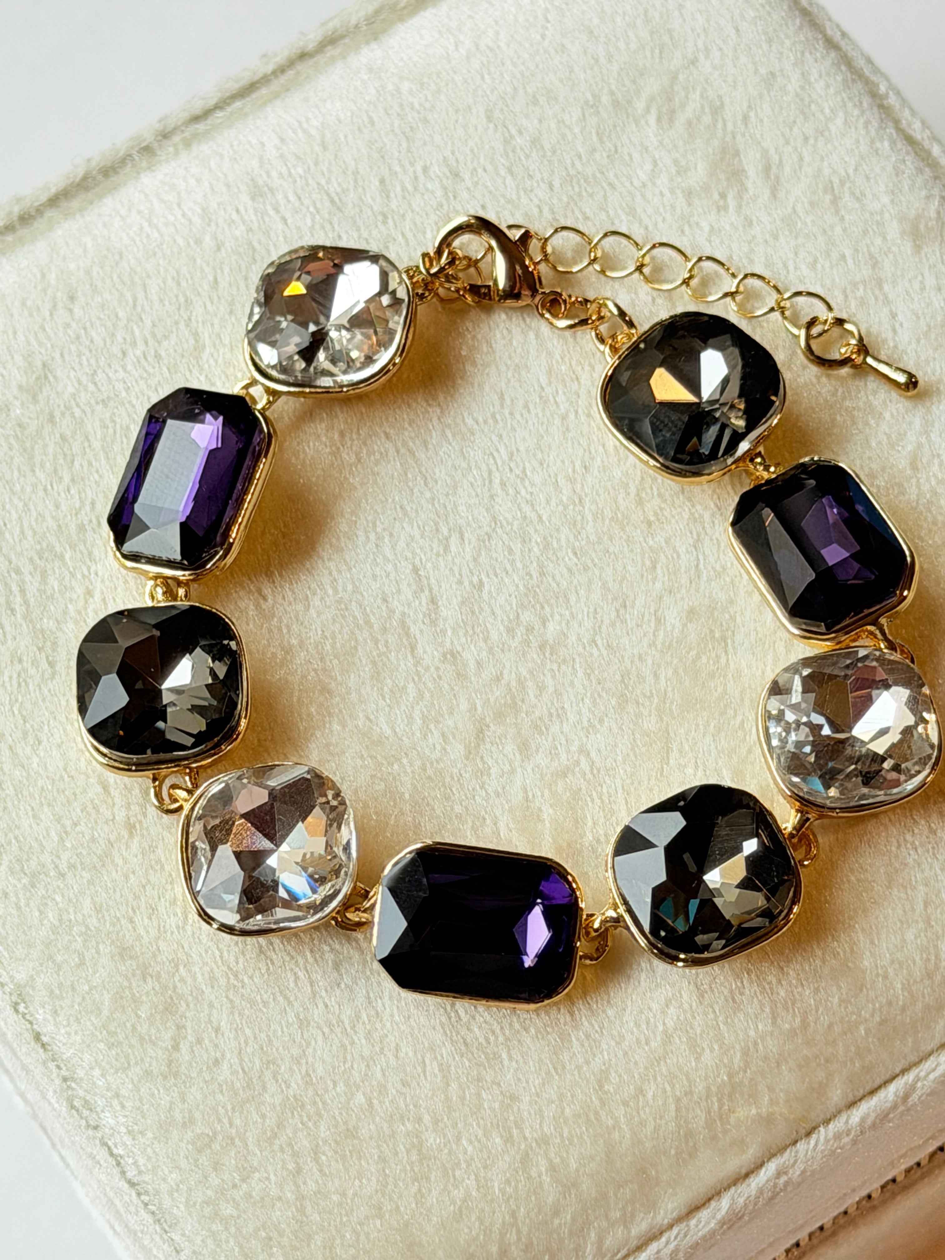 Pulsera de eslabones de piedras de colores