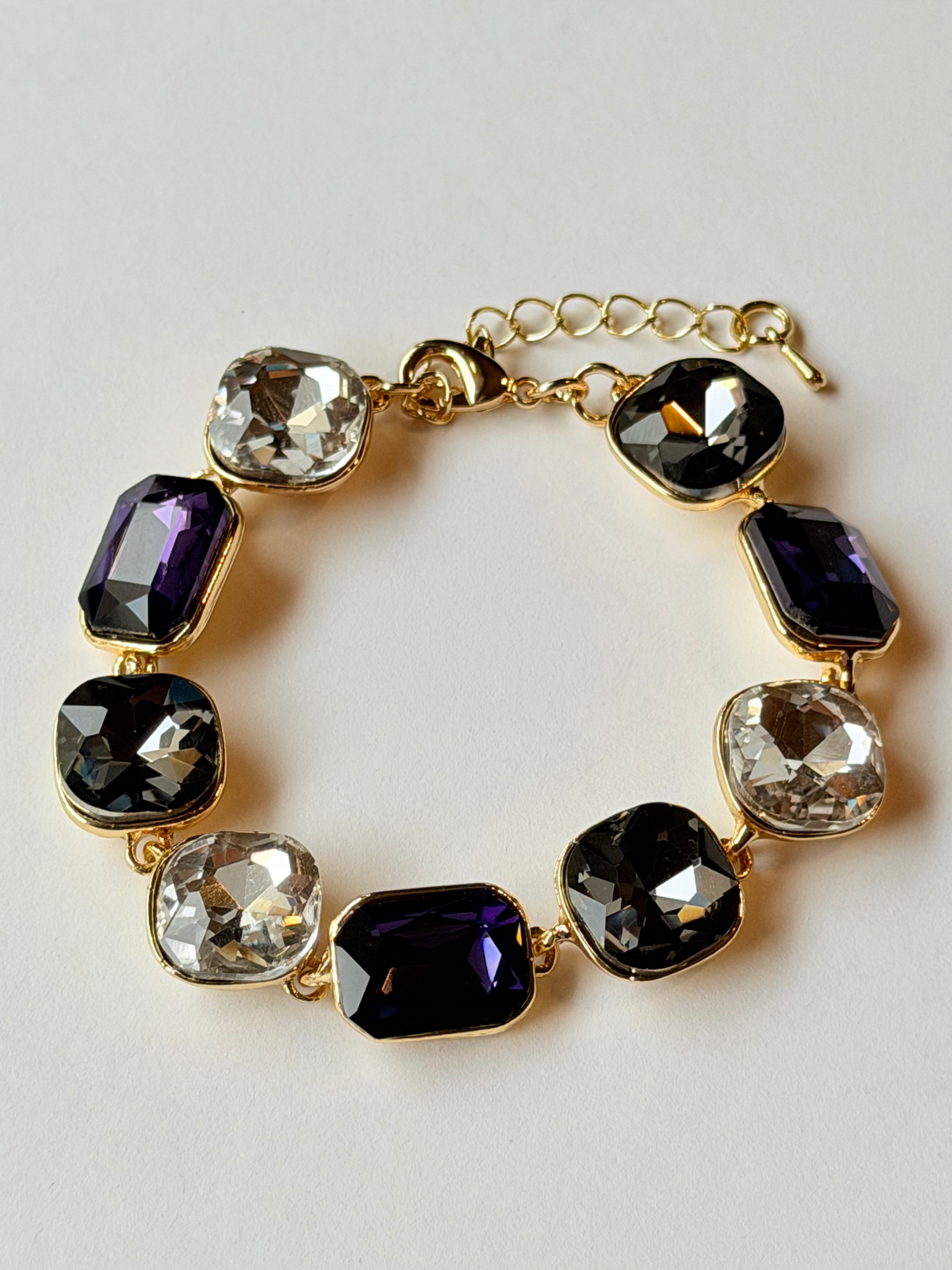 Pulsera de eslabones de piedras de colores