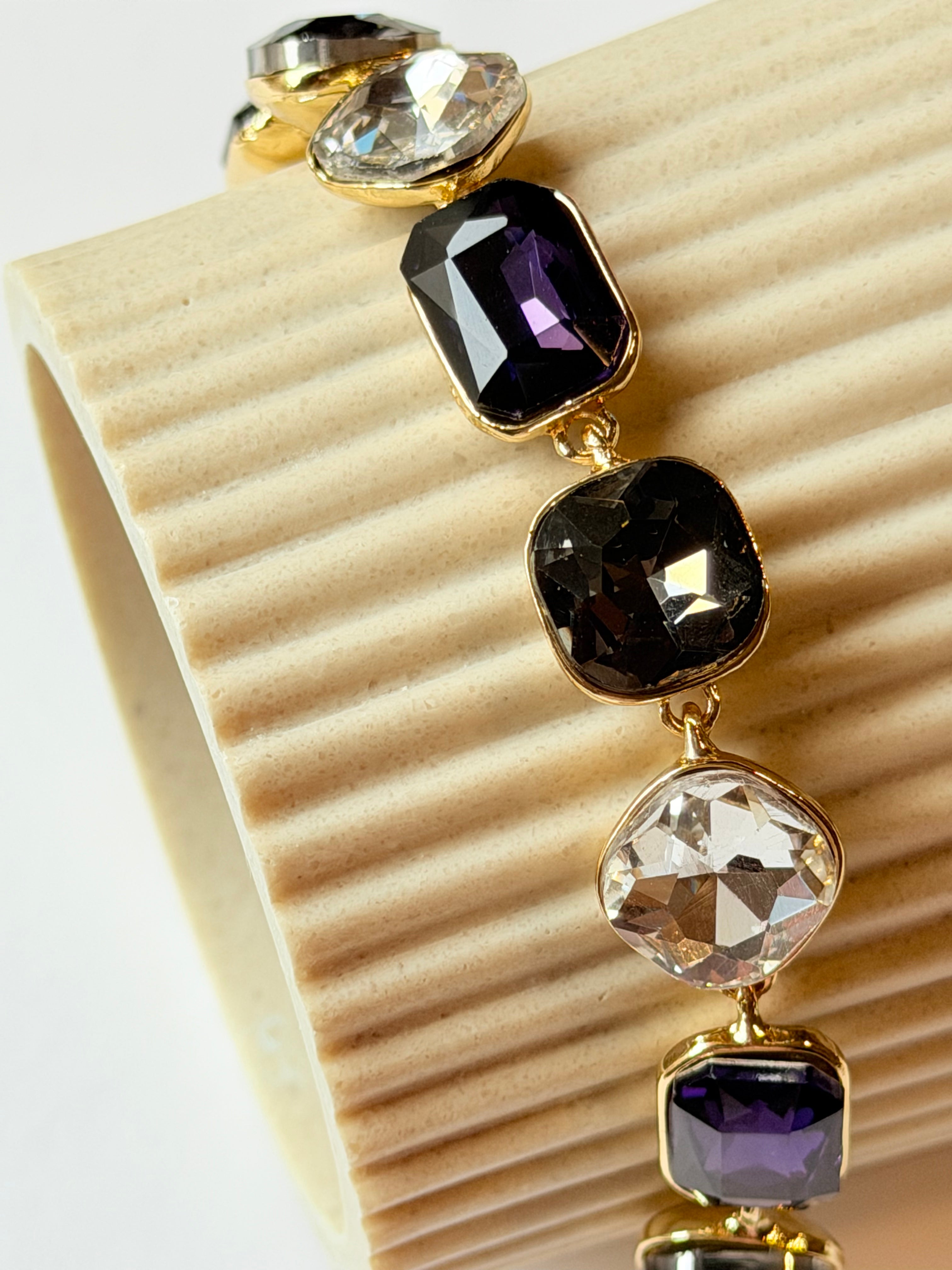 Pulsera de eslabones de piedras de colores