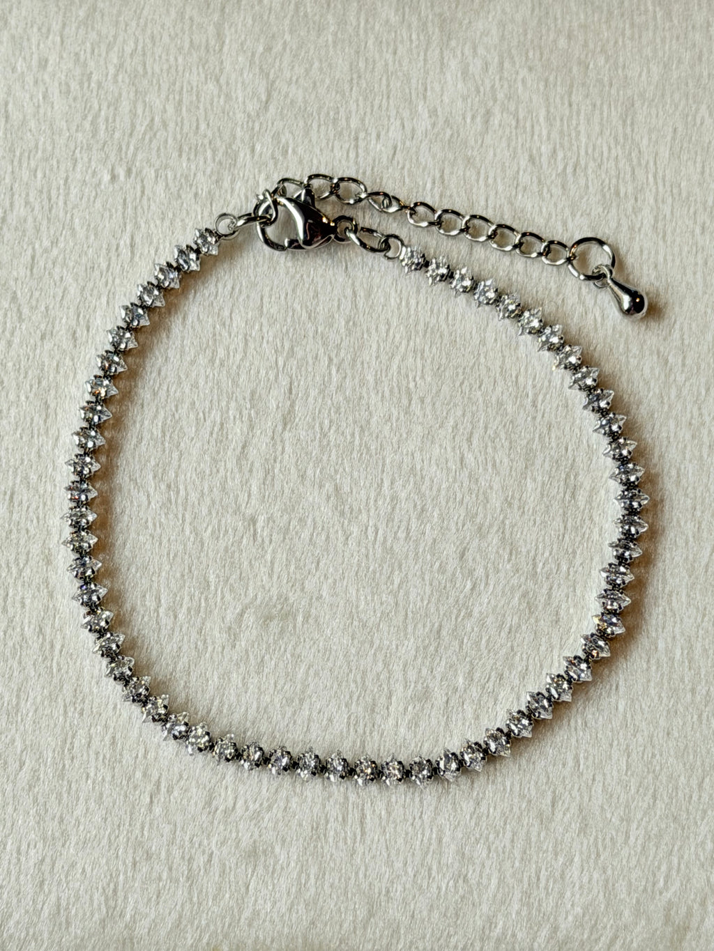 Pulsera tennis plateada con zirconias