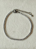 Pulsera tennis plateada con zirconias