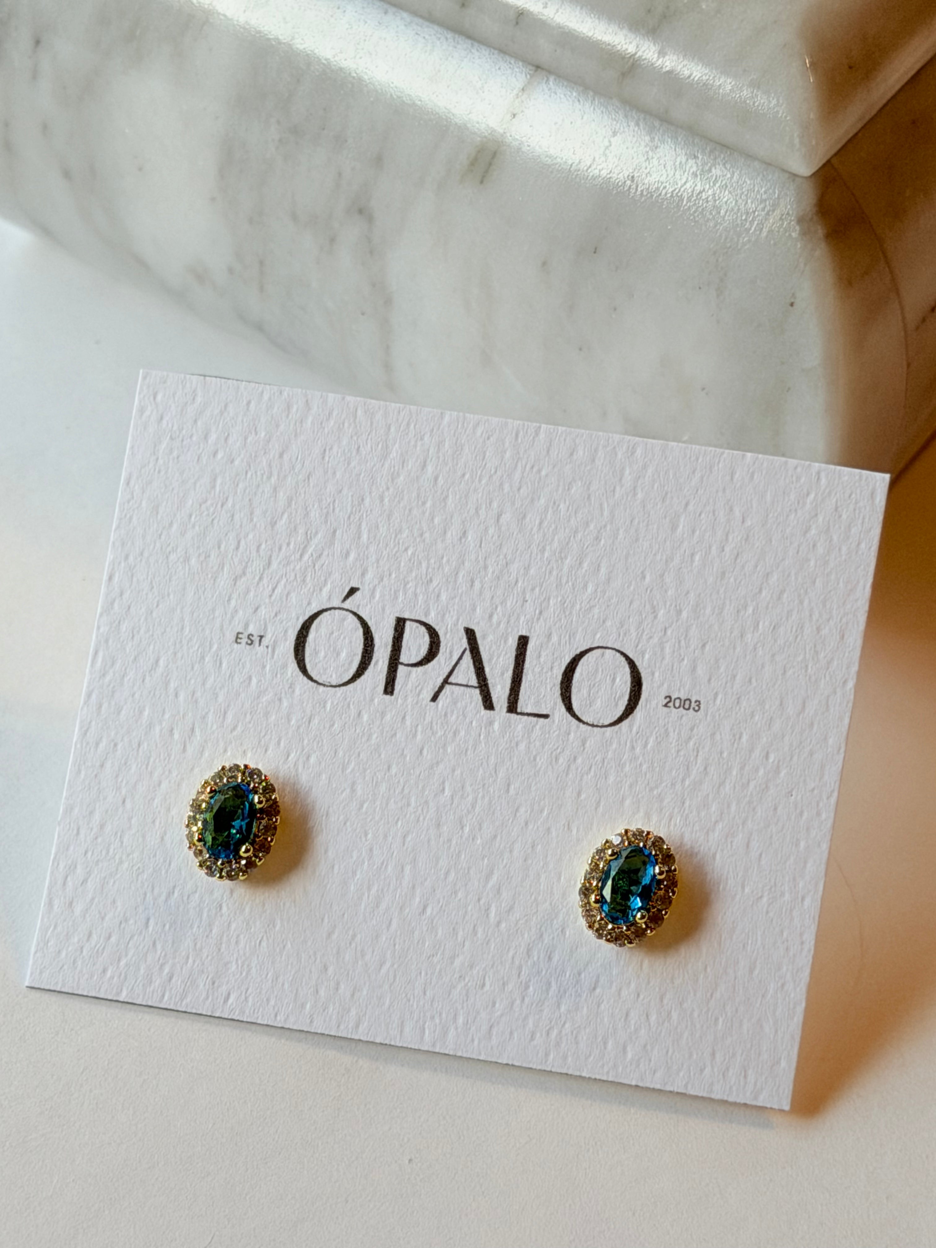 Mini broquel con piedra de cristal y zirconias