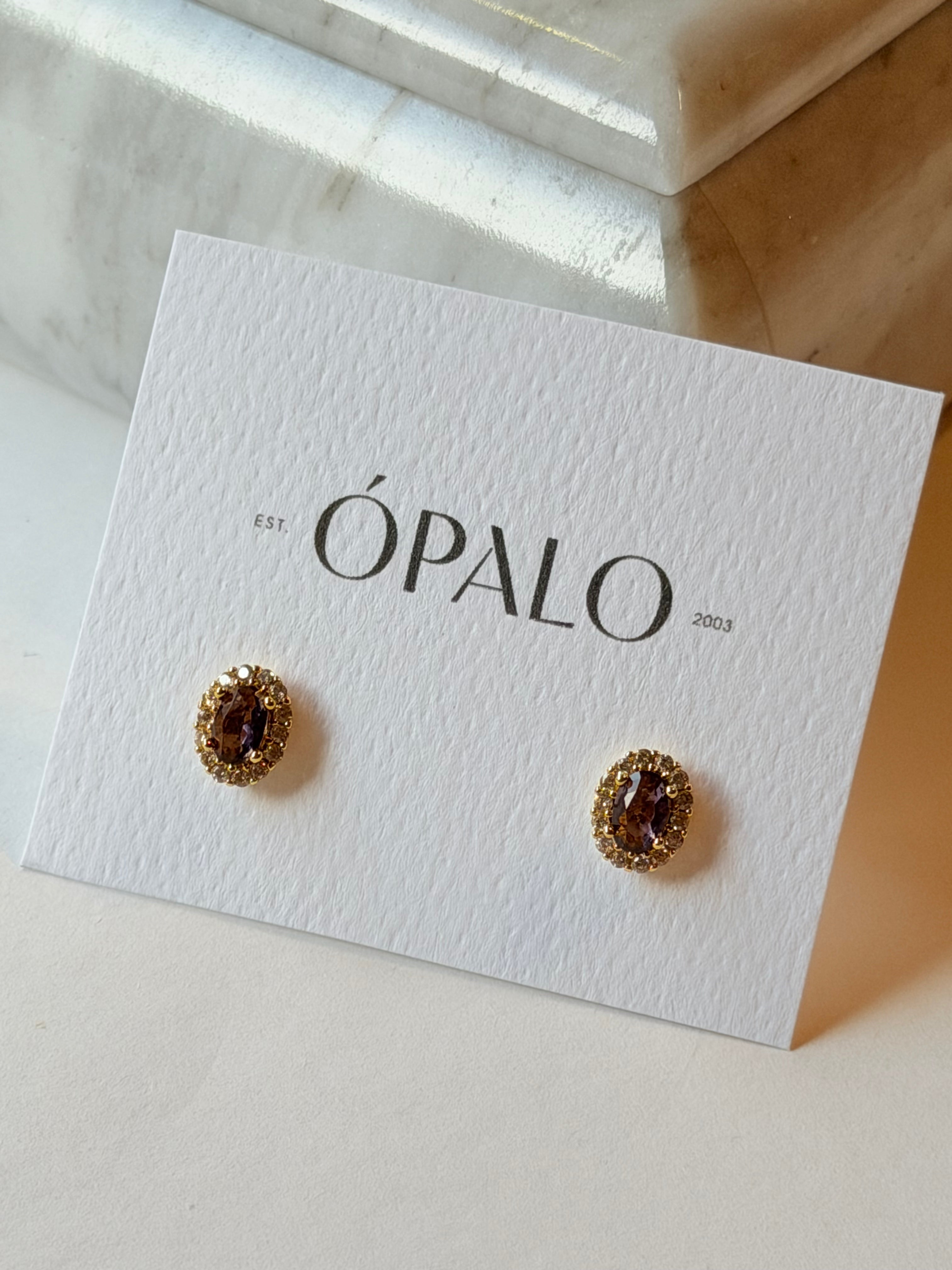 Mini broquel con piedra de cristal y zirconias