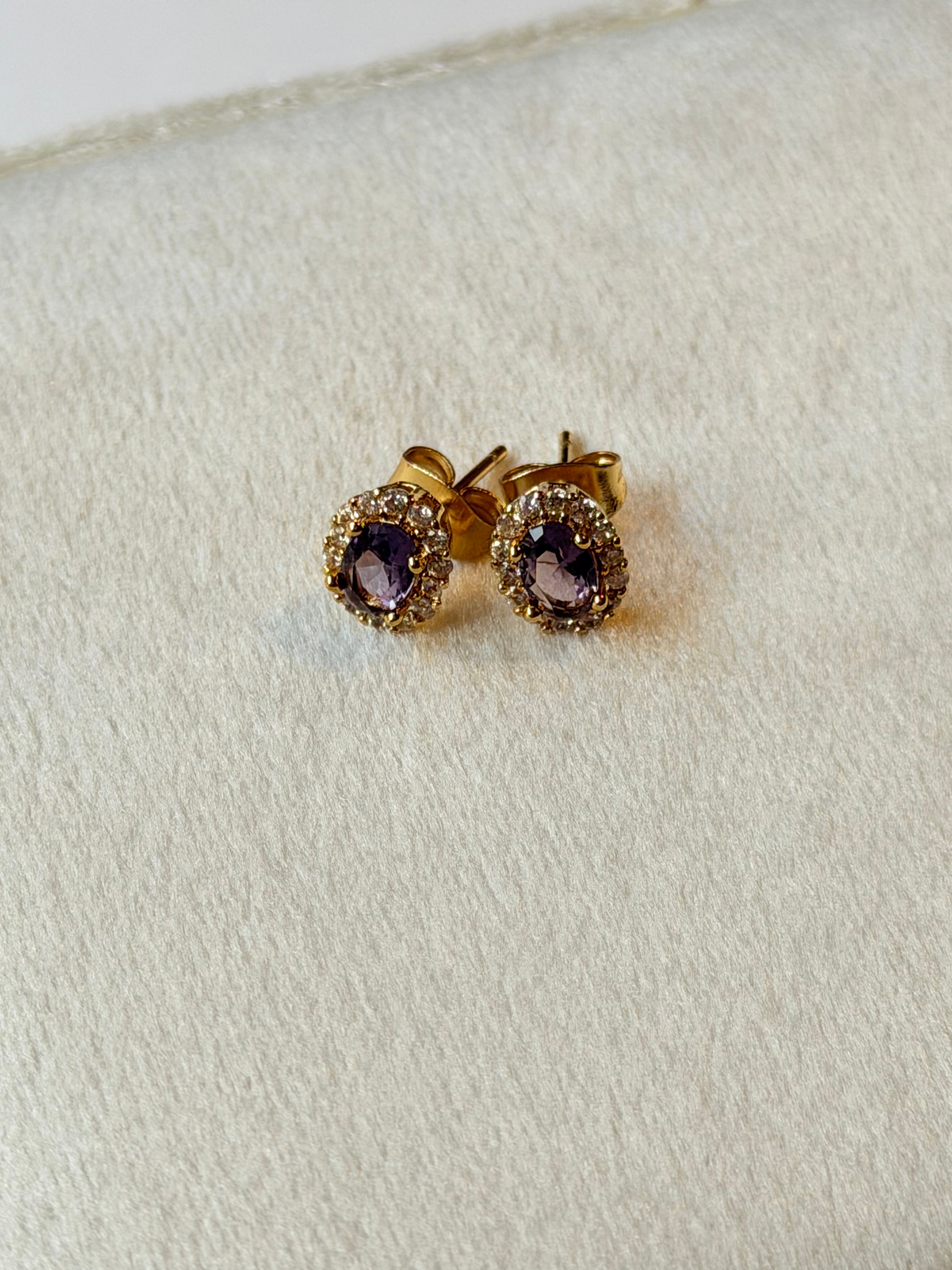 Mini broquel con piedra de cristal y zirconias