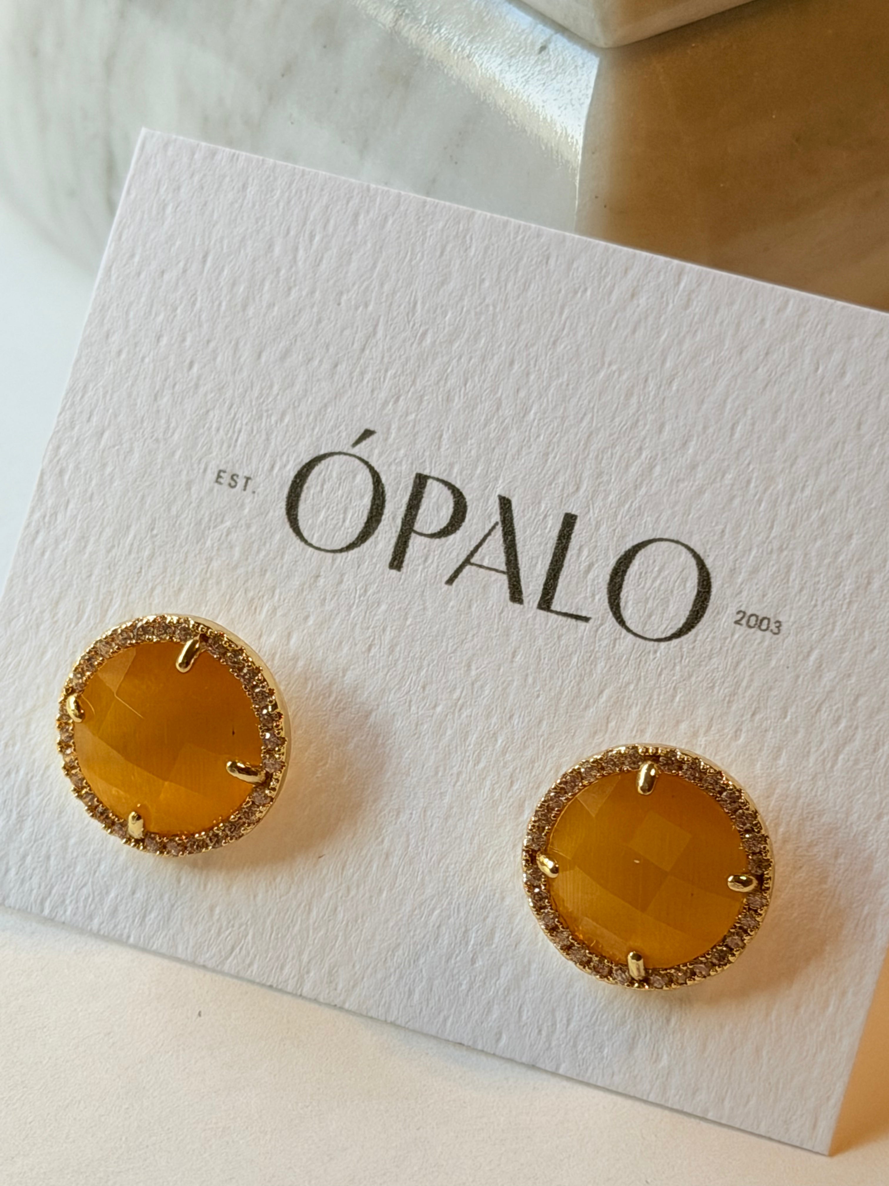 Broquel redondo de cristal con zirconias