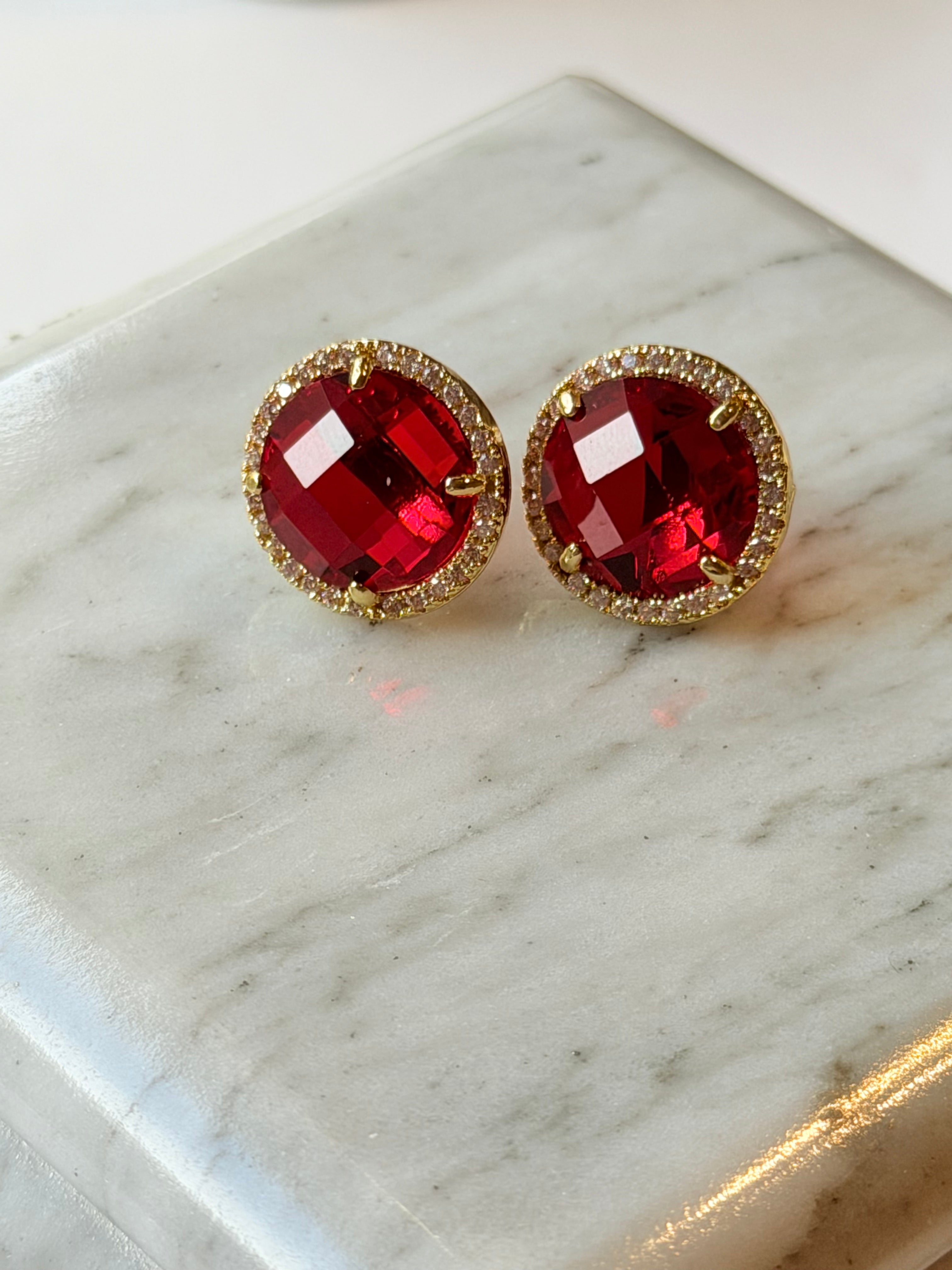 Broquel redondo de cristal con zirconias